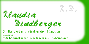 klaudia windberger business card